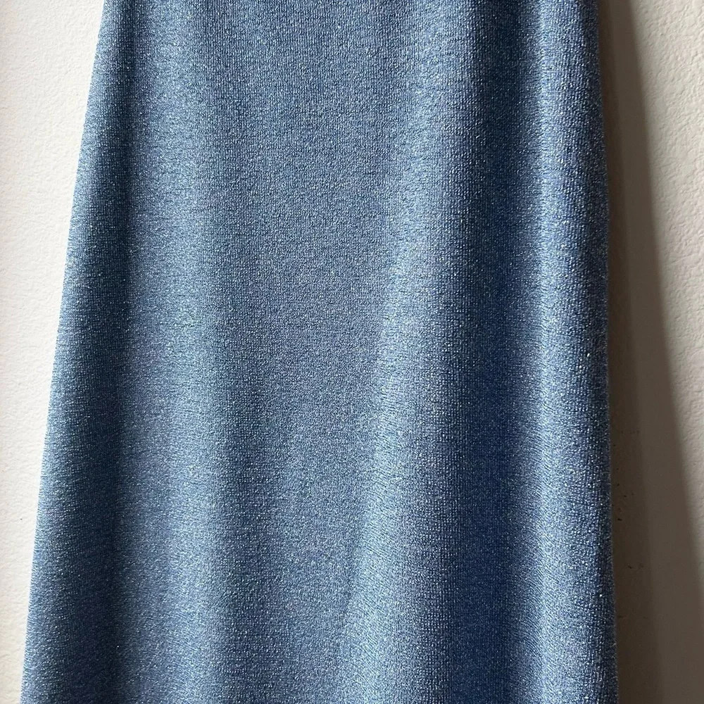 Hunter Bell New York Adrianna Blue Metallic Asymmetrical Midi Skirt Size Small